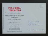 Galerie Quintessens # PAN ANDREA / PEPE CERDÁ # 2011, invitation, nm+