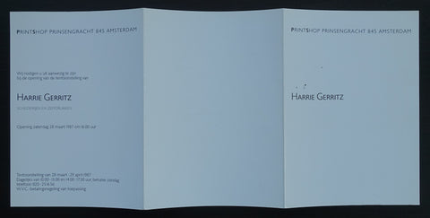 Printshop # HARRIE GERRITZ #invitation,  1987, nm++
