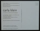 Art Book Amsterdam # CARLA KLEIN #  invitation, 2000, mint