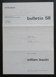 Art & Project # WILLIAM LEAVITT, Bulletin 58 # 1972, mint--