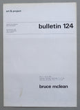 Art & Project # BRUCE MCLEAN , Bulletin 124 # 1981, nm+