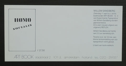 Art Book # SANDBERG Homo Socialis # Invitation, nm++