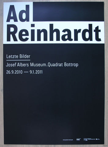 Quadrat Bottrop, Albers Museum #AD REINHARDT, Letzte Bilder #typo  2011, mint
