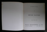 Paul Rosenberg & Co, New York # HENRI MATISSE # 1954, nm