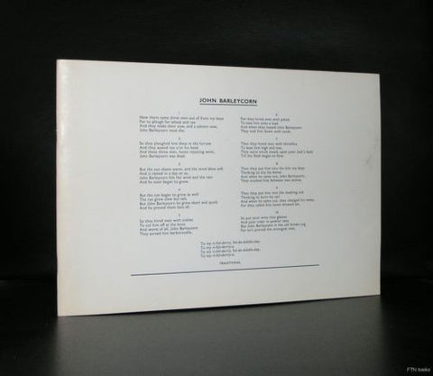 Stedelijk Museum# RICHARD LONG, artist book, John Barleycorn # 1973, nm