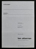 Art & Project # BEN AKKERMAN # invitation, 1975, mint-