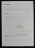 Art & Project # BEN AKKERMAN # invitation, 1979 , nm+
