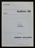 Art & Project # STEPHEN ANTONAKOS, Bulletin 98 # 1976, nm+