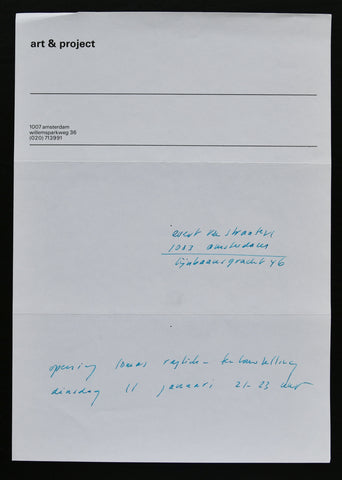 Art & Project # TOMAS RAJLICH # handwritten inv, 1971, nm++