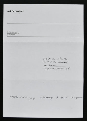 Art & Project # VOORBEZICHTIGING 7 april # 1971, nm++
