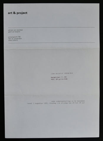 Art & Project #ZOMEROPSTELLING # 1982, mint-