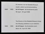Art & Project # invitation STEDELIJK MUSEUM, de Amsterdamse jaren # 1995, mint