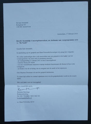 Armando / Concergebouworkest # ARMANDO # 2010, mint-