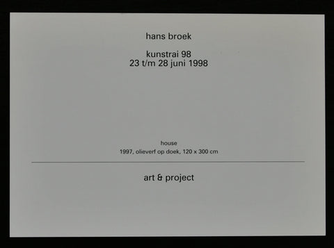 Art & Project # HANS BROEK # Kunstrai 1998, mint