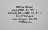 Haubrokshows, poster  # STANLEY BROUWN # 2012, mint-