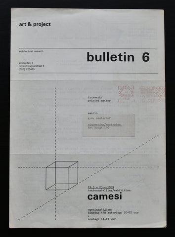 Art & Project # CAMESI, Bulletin 6 # 1969, nm