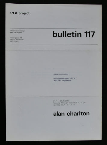 Art & Project # ALAN CHARLTON, Bulletin 117 # 1980, mint-