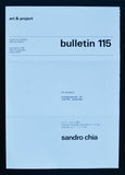 Art & Project # SANDRO CHIA, Bulletin 115 # 1980, mint--