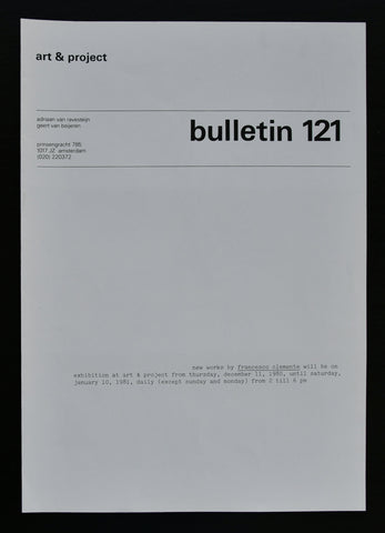 Art & Project # FRANCESCO CLEMENTE, Bulletin 121 # 1980, mint