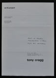 Art & Project # TONY CRAGG, invitation # 1983, nm+