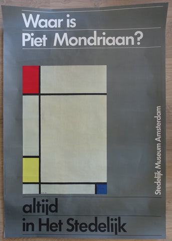 Wim Crouwel, Stedelijk Museum  # WAAR IS MONDRIAAN #  ca. 1982, B+