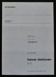 Art & Project # HANNE DARBOVEN # invitation, 1974, nm++
