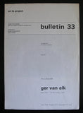 Art & Project # GER van ELK , bulletin 33 # 1971, nm