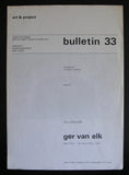 Art & Project # GER van ELK , bulletin 33 # 1971, nm