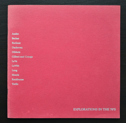 Carl Andre, LeWitt, Long ao # EXPLORATIONS IN THE 70's# 1980, nm+++