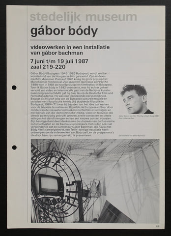 Stedelijk Museum # GÁBOR BÓDY # 1987, nm+