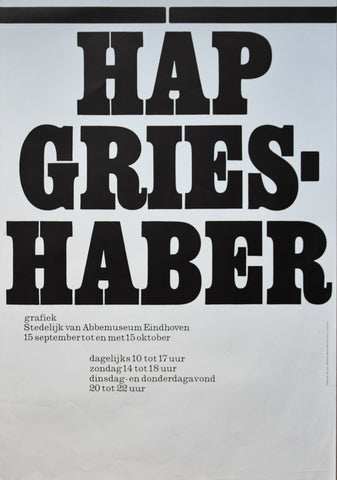 van Abbemuseum, Jan van Toorn # HAP GRIESHABER # 1967, nm+