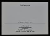 Art & Project # FONS HAAGMANS # invitation, 1997, mint
