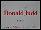 Paula Cooper # DONALD JUDD # Rudi Fuchs adressed card, nm