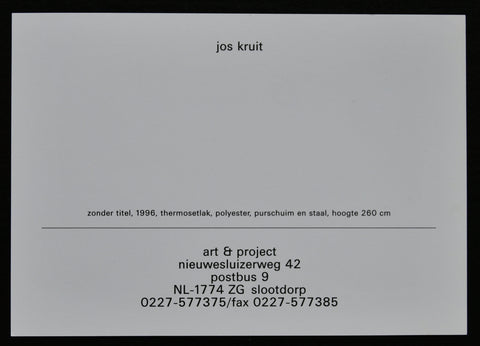 Art & Project # JOS KRUIT # 1996 invitation, mint