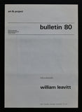 Art & Project # WILLIAM LEAVITT, Bulletin 80 # 1974, mint-