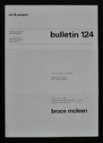 Art & Project # BRUCE MCLEAN , Bulletin 124 # 1981, mint-