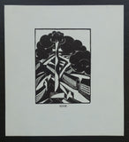 Joris Minne # ROOK # original woodblockprint, ca. 1930