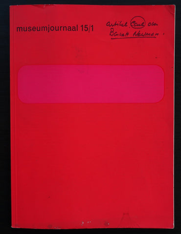 Jurriaan Schrofer ,Barnett Newman ao # MUSEUMJOURNAAL 15/1 # 1970, vg+