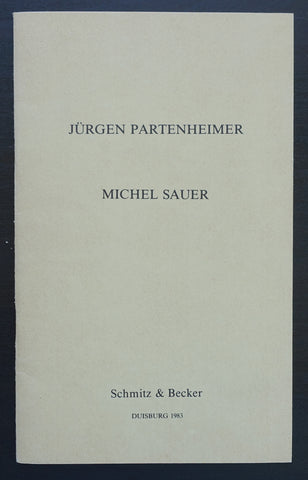 Schmitz & Becker # JÜRGEN PARTENHEIMER / MICHEL SAUER #artistbook, 1983, mint-
