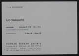 Rixchard Foncke gallery # LUC CLAESSENS # 1989 invitation, mint-