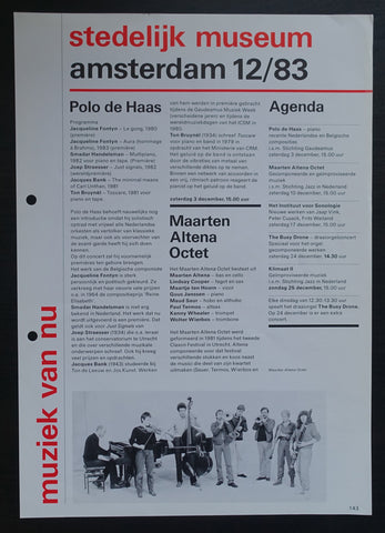 Stedelijk Museum # POLO DE HAAS # Muziek van Nu, 1983, mint-