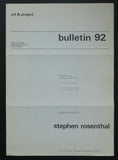 Art & Project # STEPHEN ROSENTHAL, Bulletin 92 # 1975, mint--