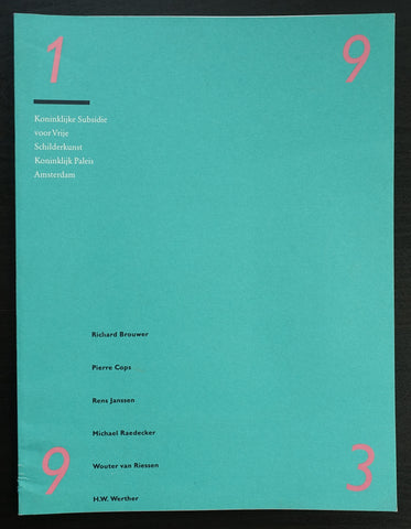 Raedecker, Riessen, Cops ao # KONINKLIJKE SUBSIDIE VRIJE SCHILDERKUNST 1993 # 1993, nm
