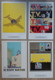 Joost Swarte # Portfolio INSTITUUT SCHROEVERS , 4 prints # signed, 1987, mint-