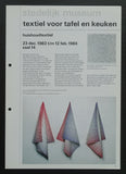Stedelijk Museum # TEXTIEL VOOR TAFEL EN KEUKEN # 1984, mint