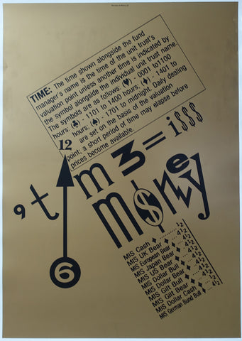Swip Stolk , Groninger Museum # TIME IS MONEY , gold version # poster, 1993, mint-
