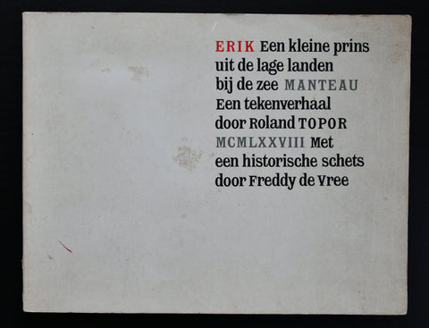 Roland Topor # ERIK, een kleine Prins # 1978, nm-