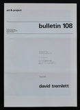Art & Project # DAVID TREMLETT, Bulletin 108 # 1978, mint--