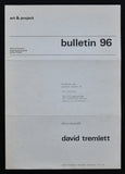 Art & Project # DAVID TREMLETT, Bulletin 96 # 1976, nm+++