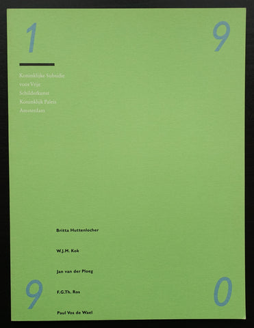 Ploeg ao # KONINKLIJKE SUBSIDIE VRIJE SCHILDERKUNST # 1990, mint